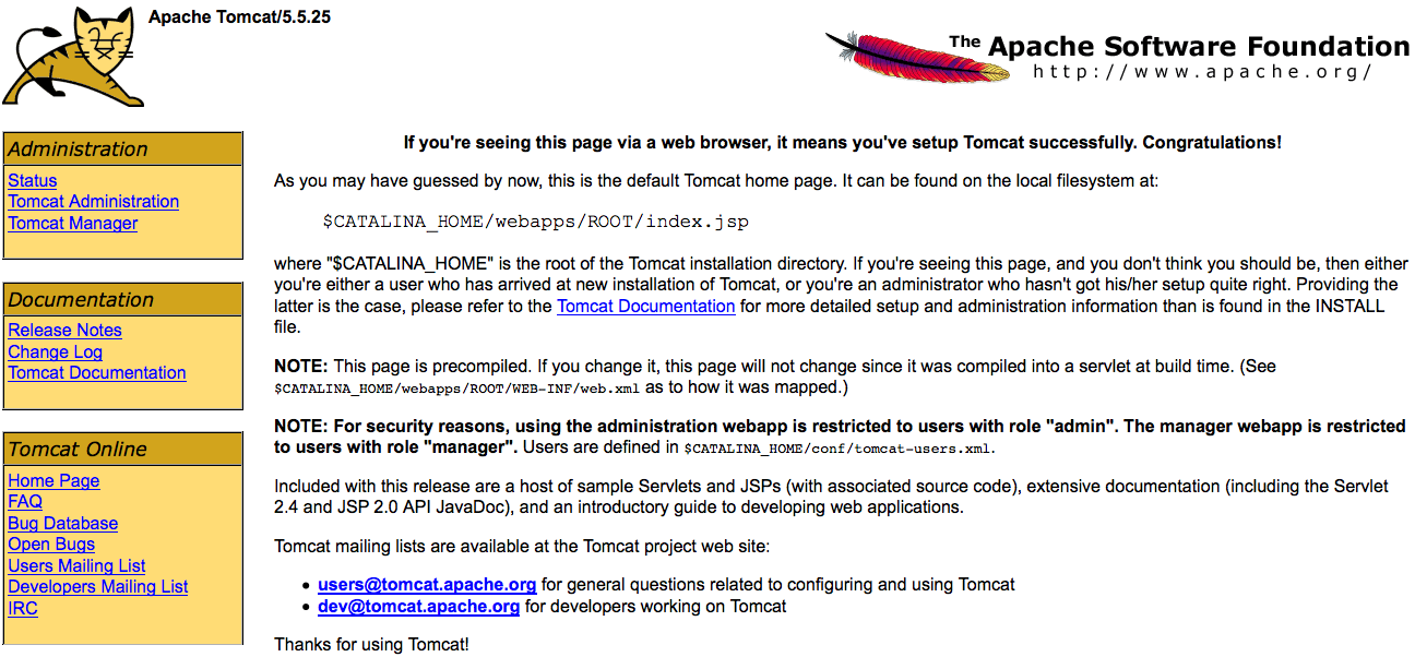 tomcat default page